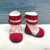 SHU048RED Yo-SD bjd Doll Leeke Monchhichi S Size 5cm Shoes Flower Velvet Boots Red SHU048RED Yo-SD bjd Doll Leeke Monchhichi S Size 5cm Shoes Flower Velvet Boots Red